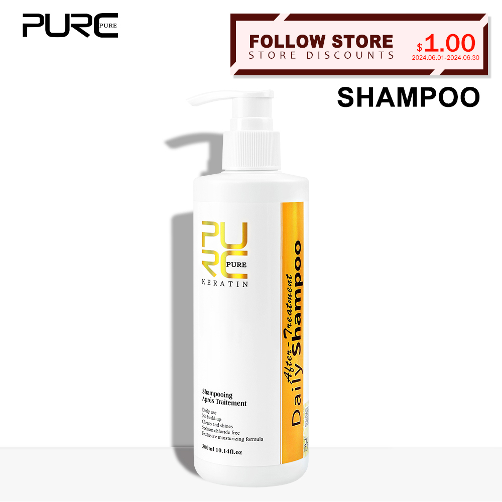 Hair Care Keratin Shampoo - PURC Shampoo Diário Tratamento de Limpeza