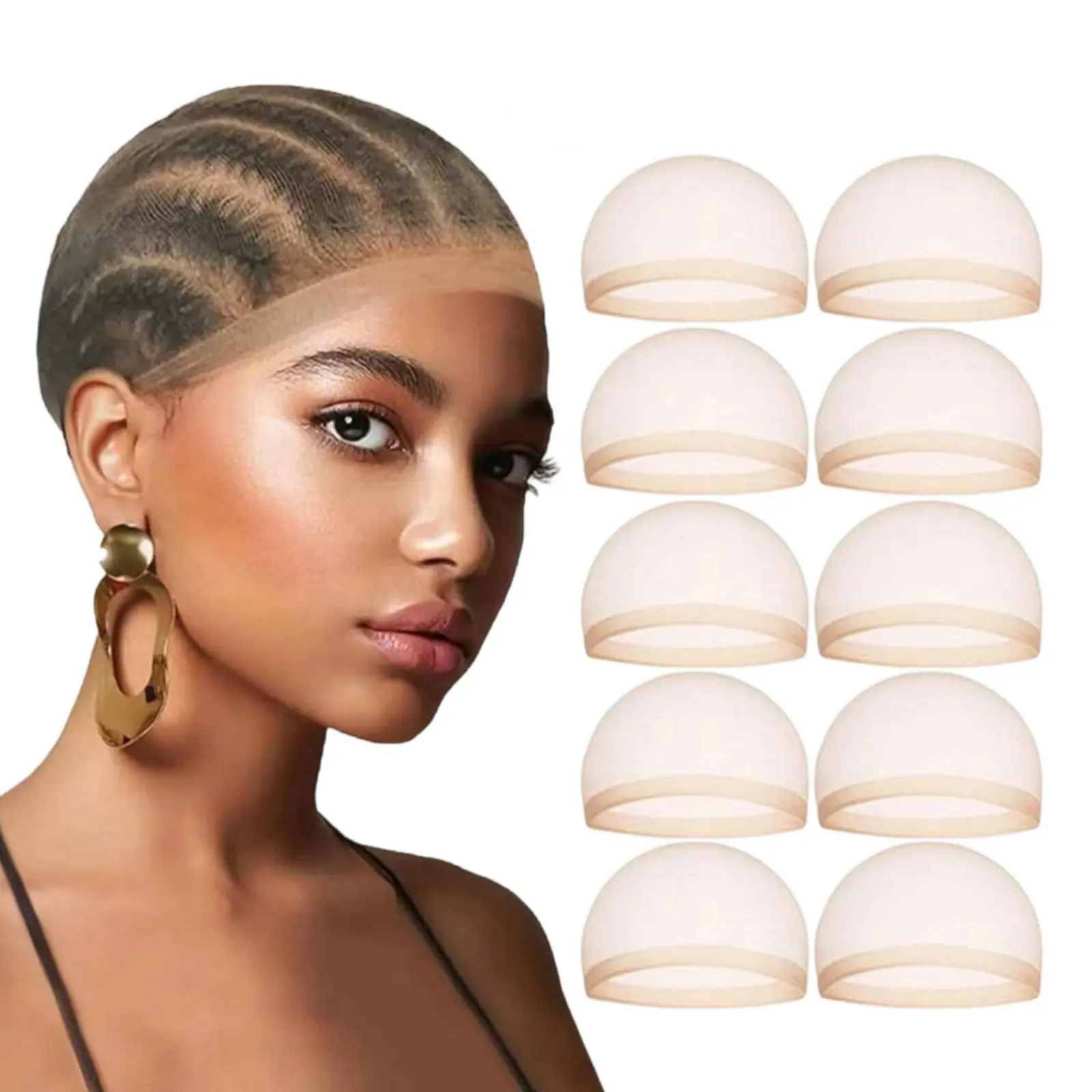 Wig Cap Stocking - 10 unidades de Toucas de Peruca