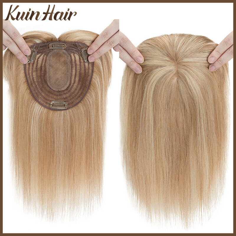 Clip In Hair Piece - Base de seda superior feminino topper