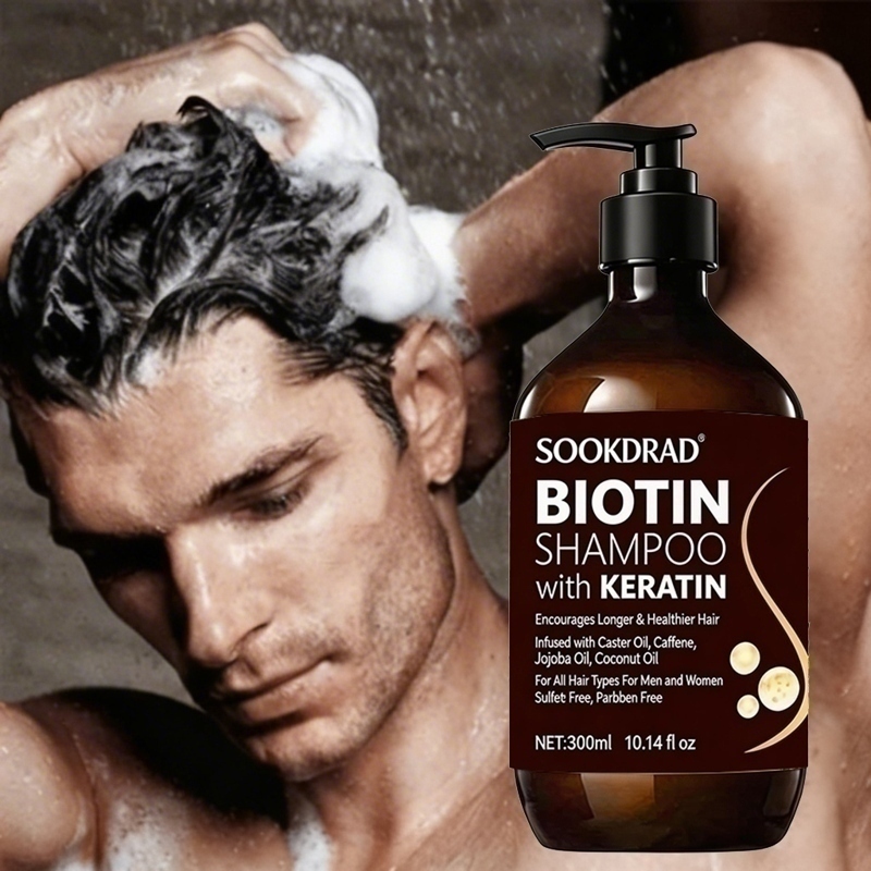 Hair Care Keratin Shampoo - Shampoo de Cabelo com Biotina e