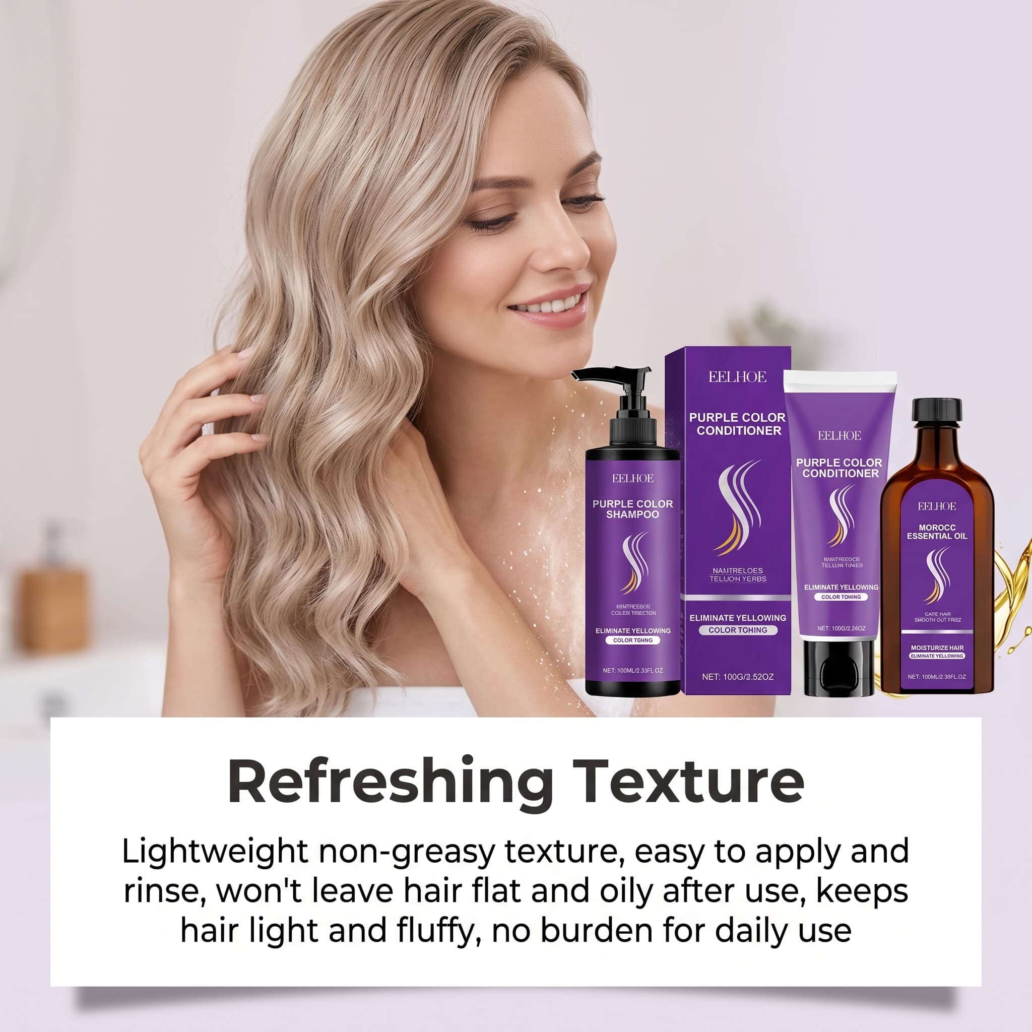 Conjunto de Shampoo Roxo com C - Hair Care Conditioner avaliação e preço
