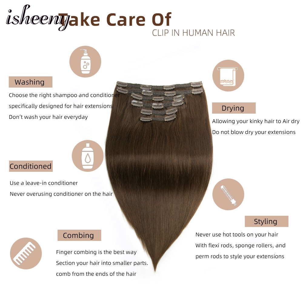 Isheeny extensões de cabelo hu - Clip In Hair Piece avaliação e preço