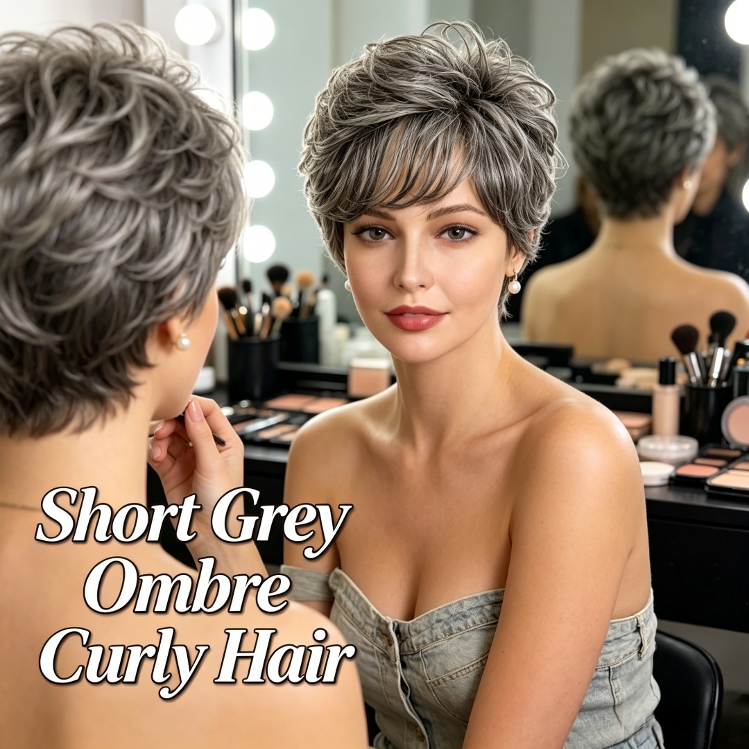 Peruca Curta Cacheada Cinza Om - Hair Care Women avaliação e preço