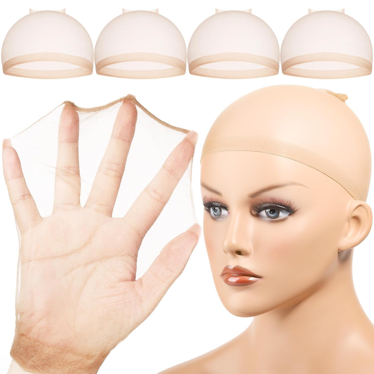 4/12 pçs malha de náilon venti - Wig Cap Stocking avaliação e preço