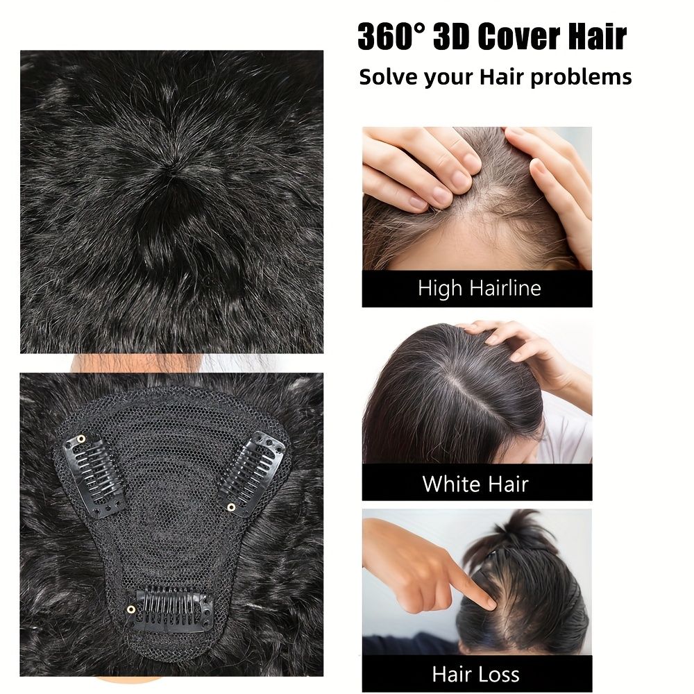 Kinky reta topper cabelo com f - Clip In Hair Piece avaliação e preço